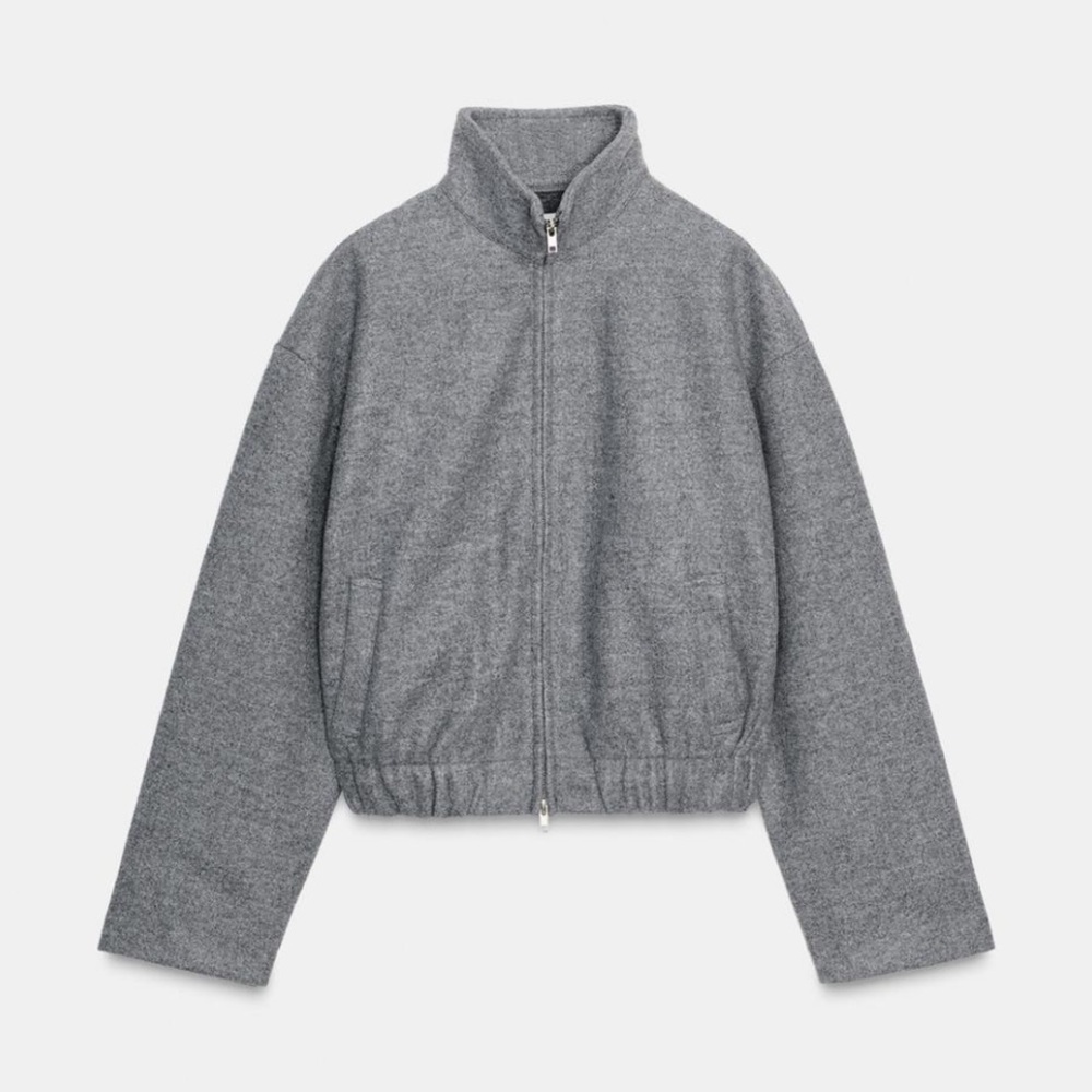 Zara Grey Bomber Jacket